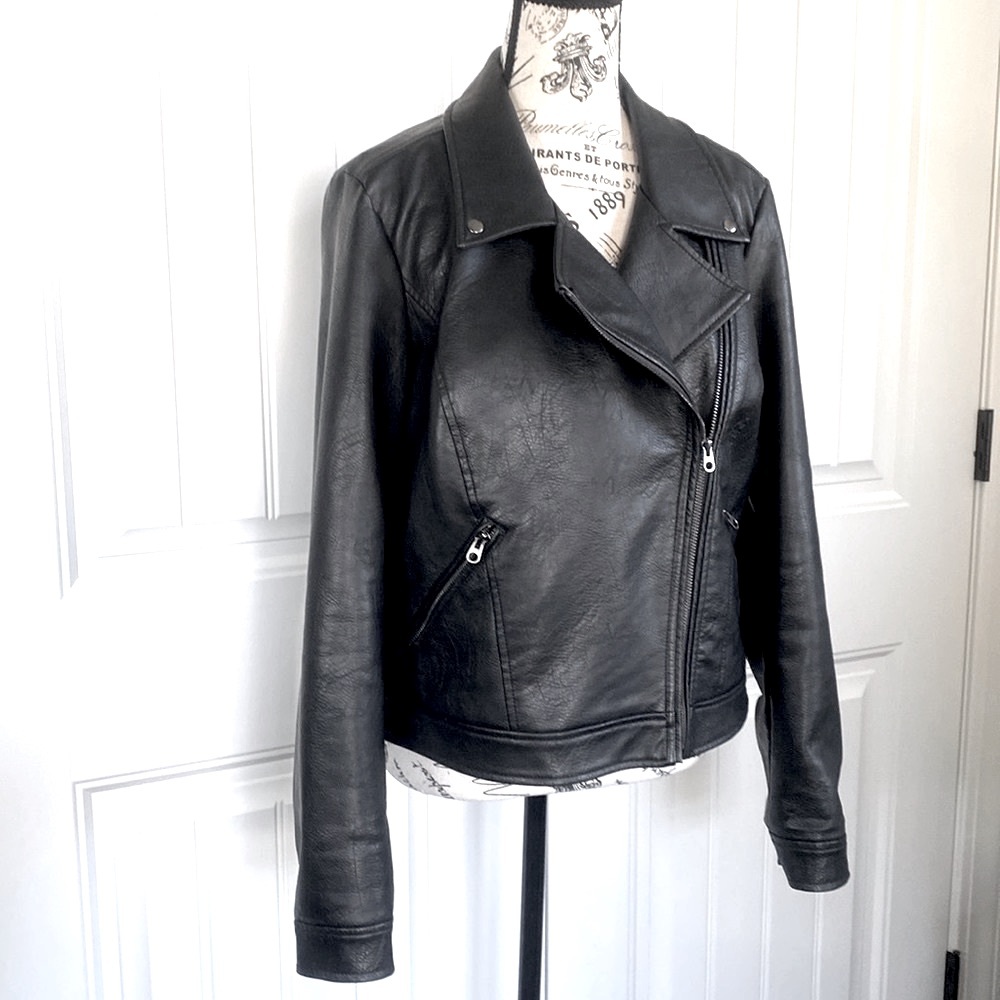 VEGAN Black Leather Jacket